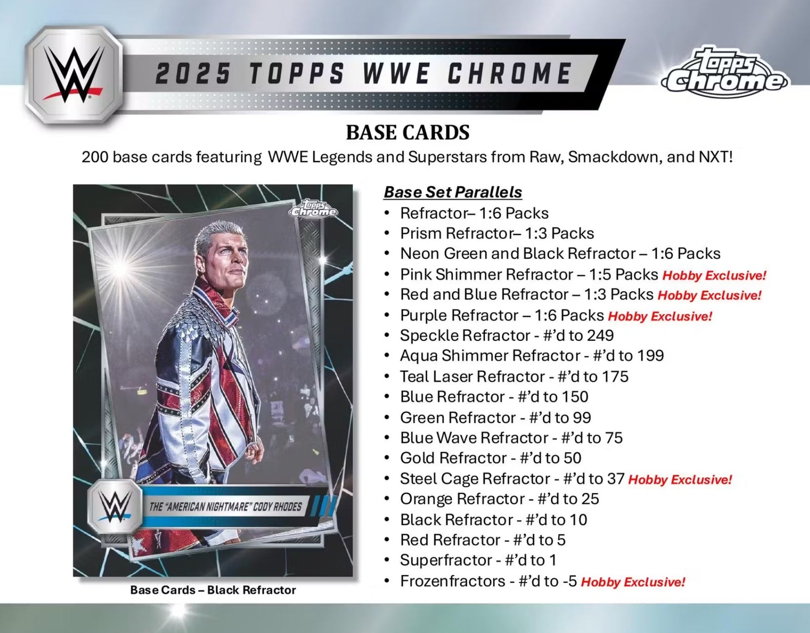 2025 Topps Chrome WWE Hobby Trading Cards