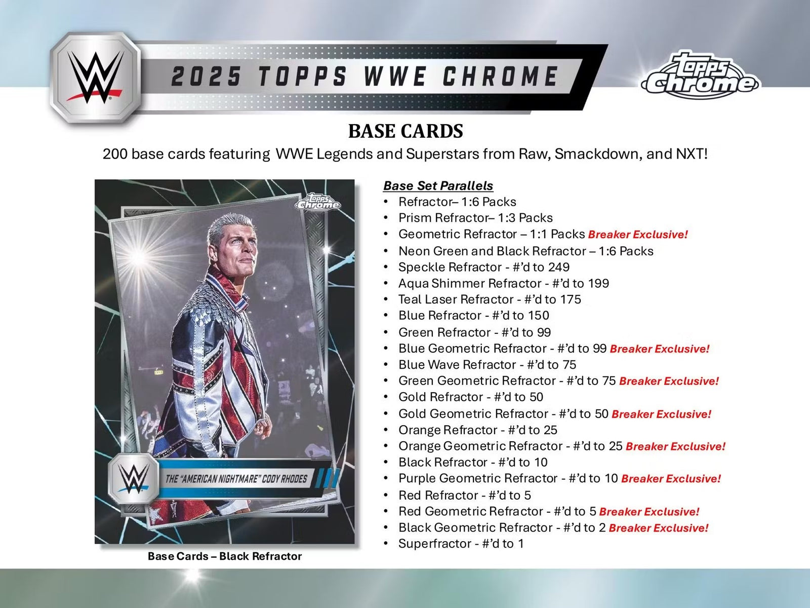 2025 Topps Chrome WWE Breaker Delight Trading Cards