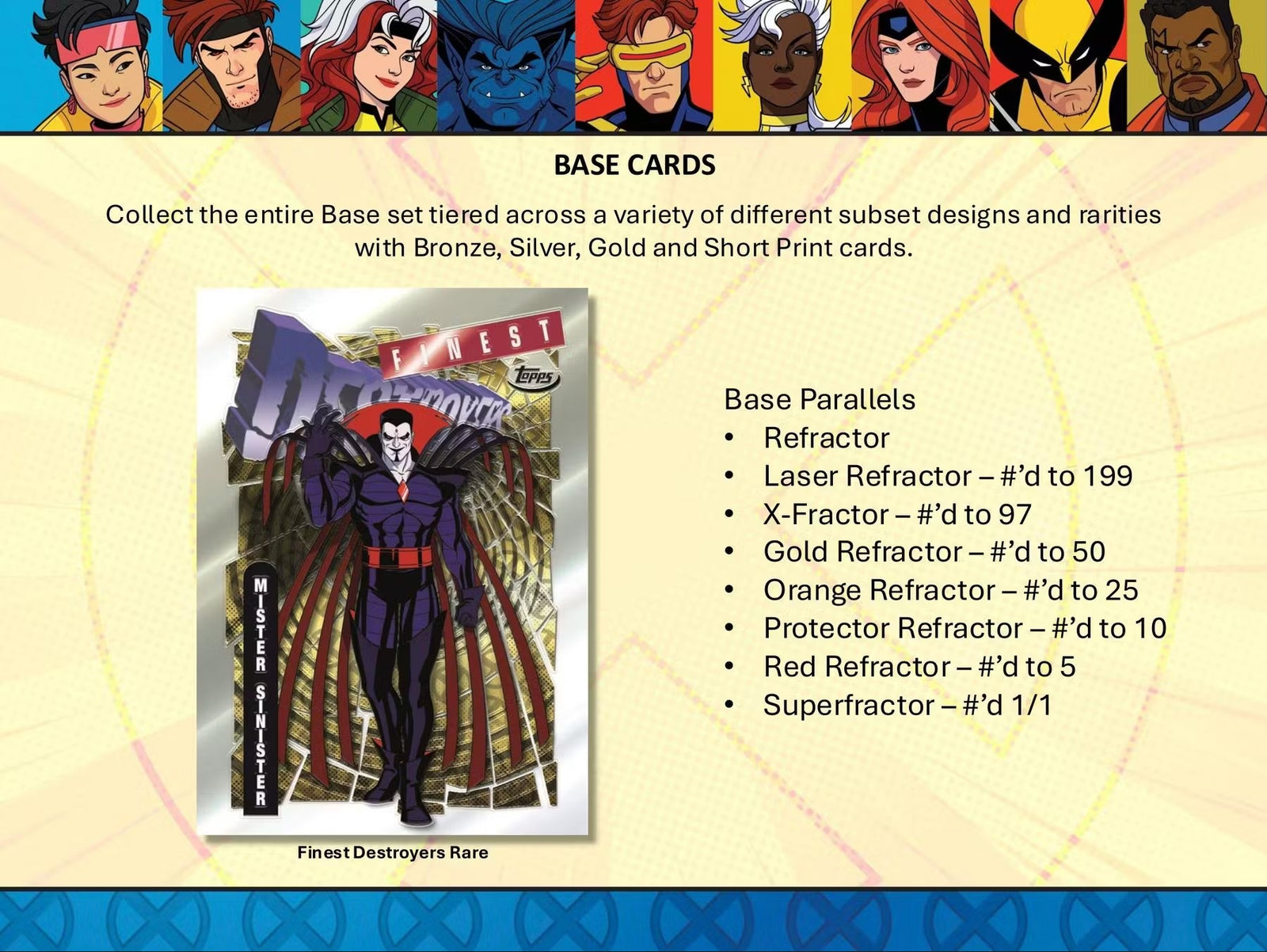 2025 Topps Finest X-Men 97 Hobby Trading Cards