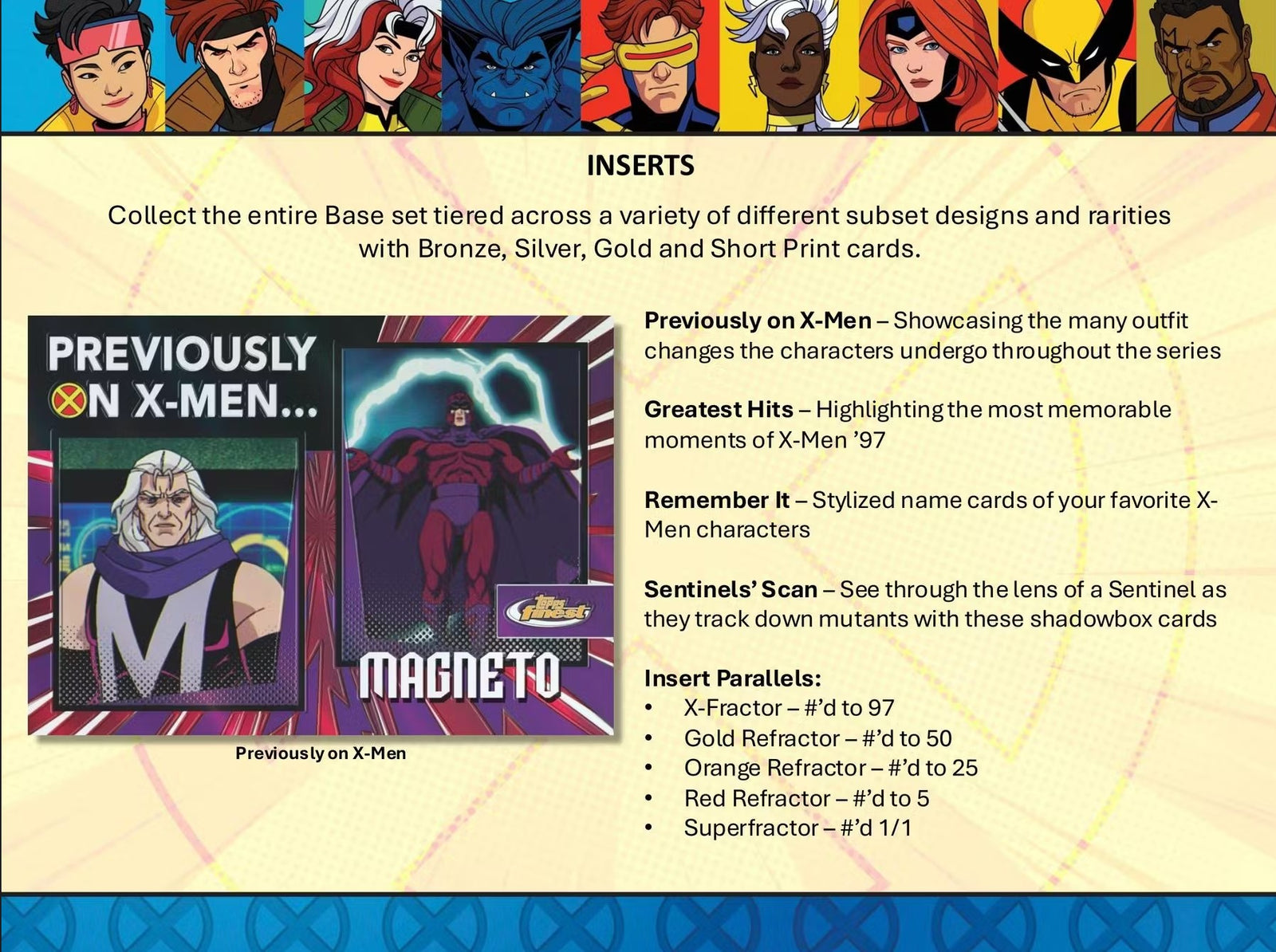 2025 Topps Finest X-Men 97 Hobby Trading Cards