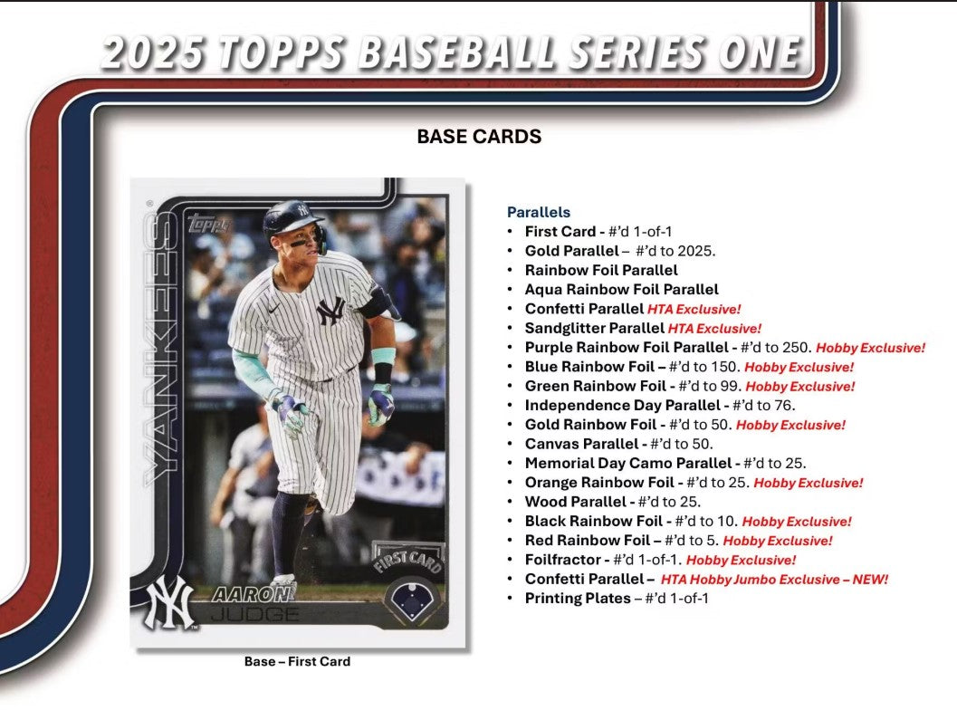 2025 Topps Series 1 Baseball Jumbo Trading Cards