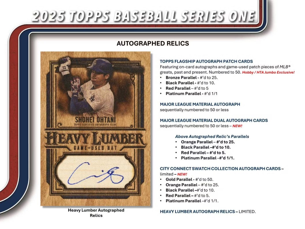 2025 Topps Series 1 Baseball Jumbo Trading Cards