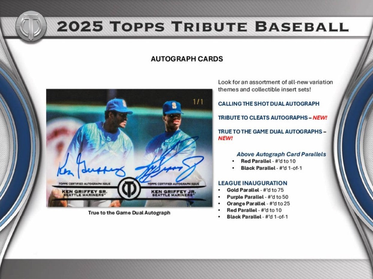2025 Topps Tribute Baseball Hobby Trading Cards