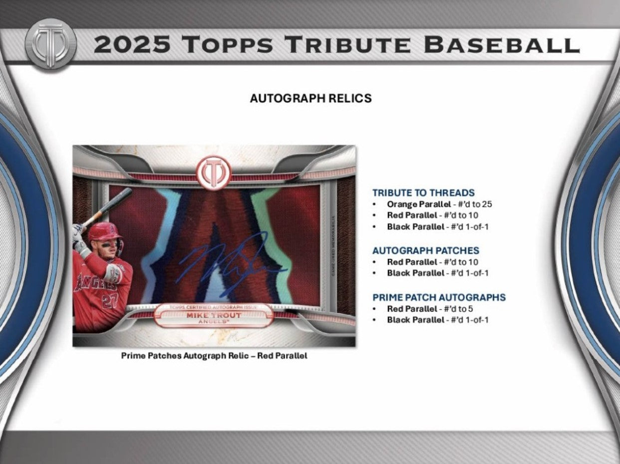 2025 Topps Tribute Baseball Hobby Trading Cards