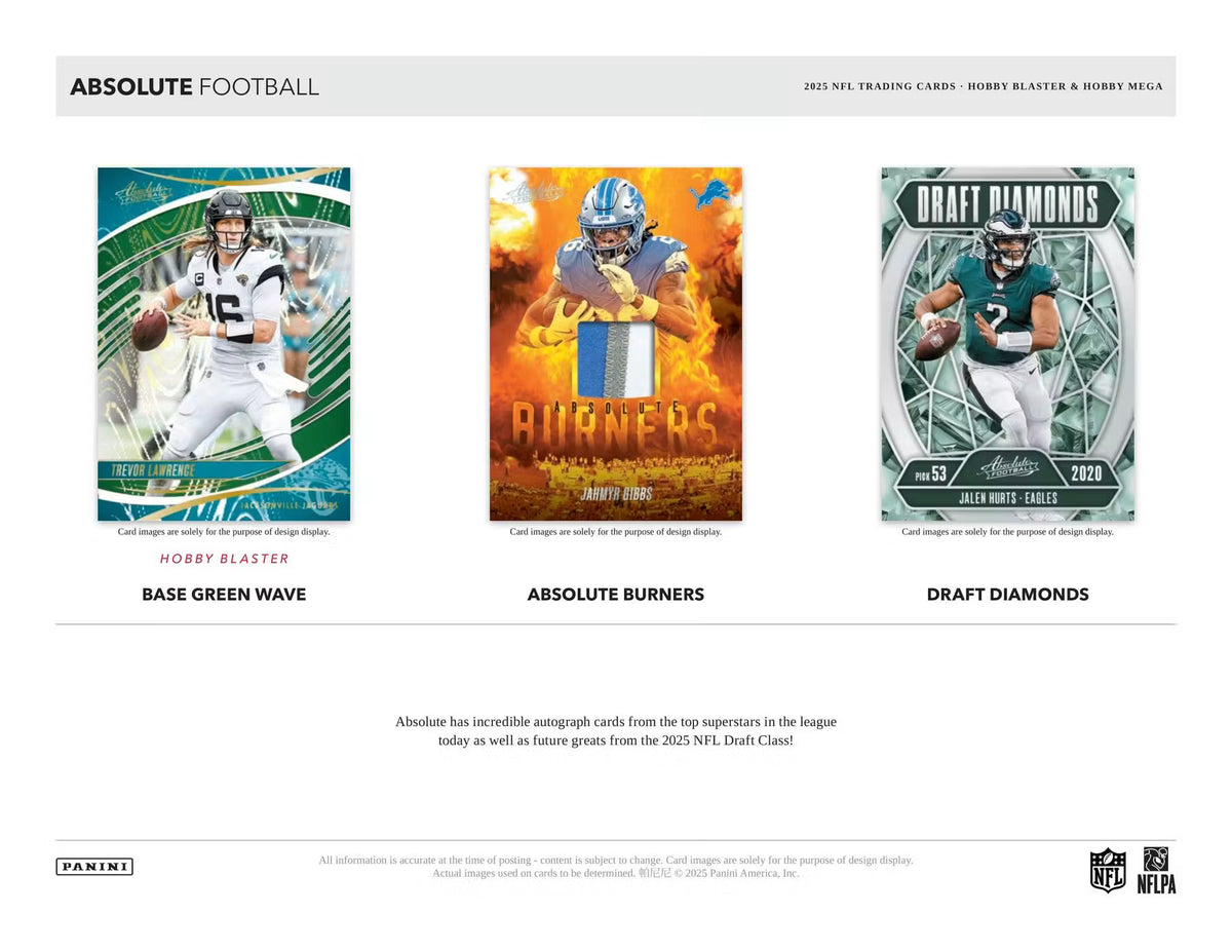 2025 Panini Absolute Football Mega Hobby Trading Cards