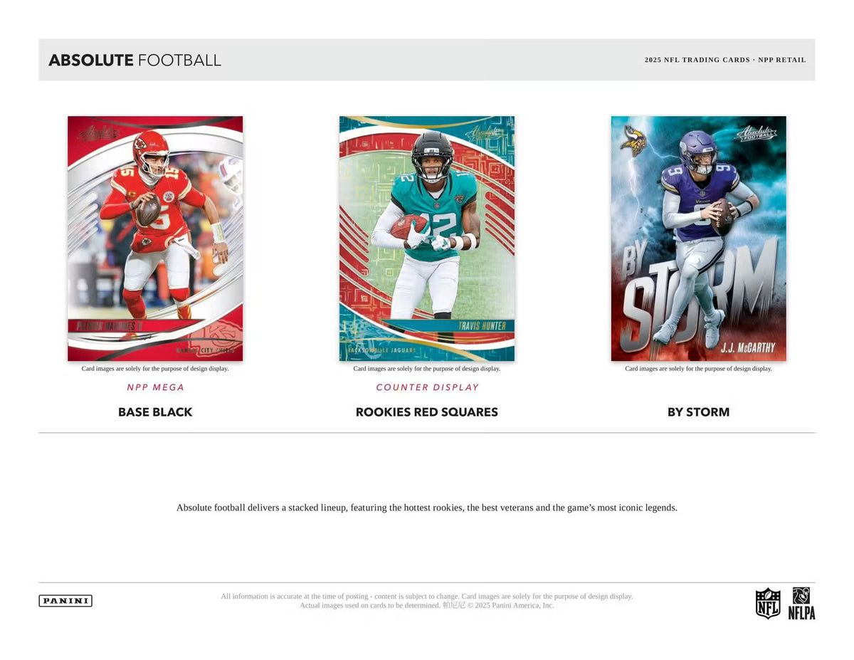 2025 Panini Absolute Football Mega Black Parallels Trading Cards