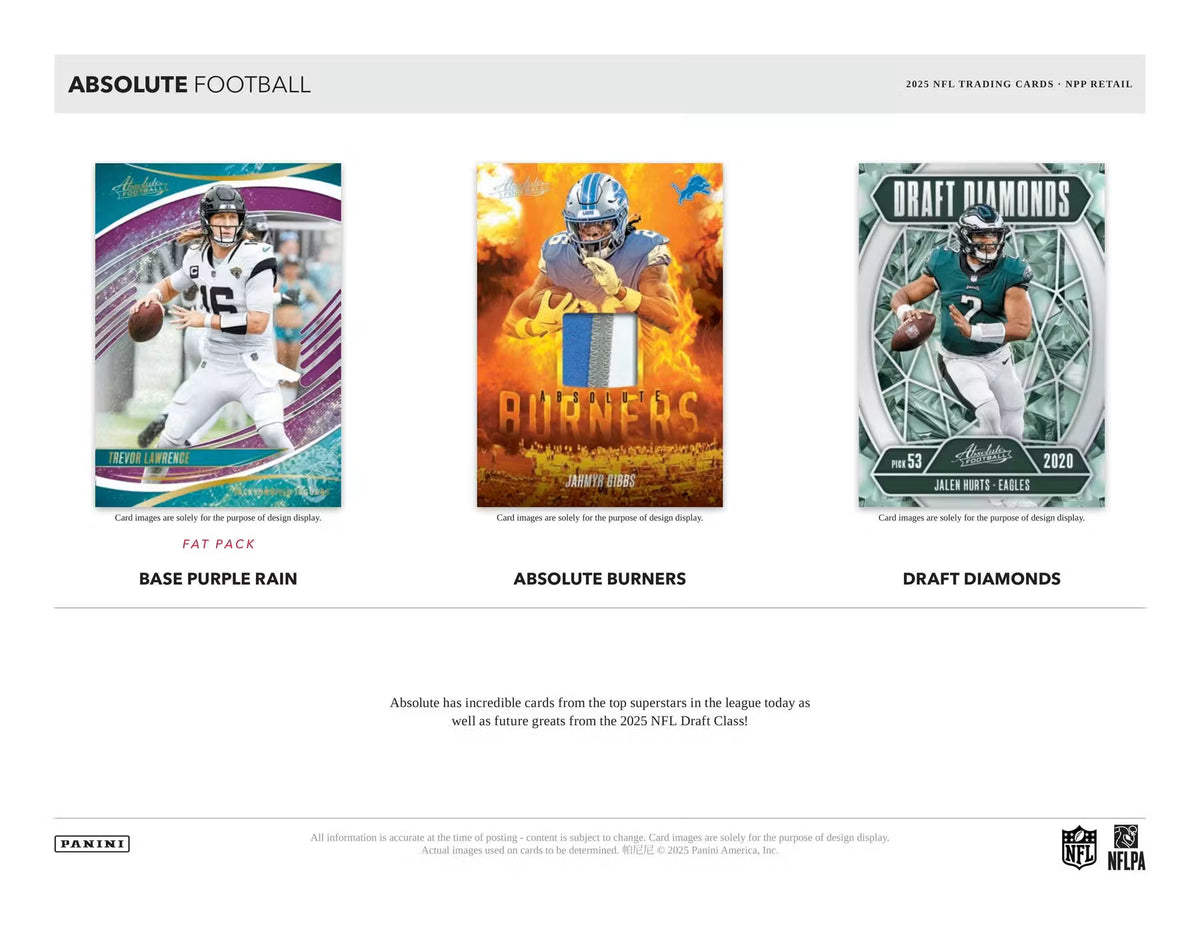 2025 Panini Absolute Football Mega Black Parallels Trading Cards
