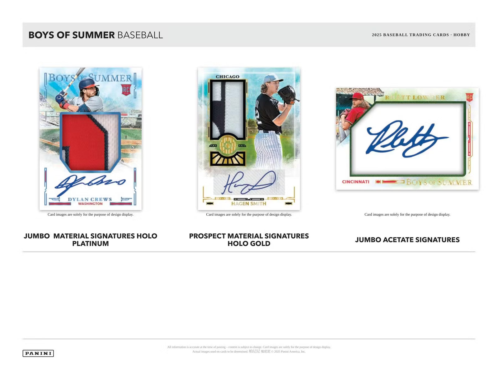 2025 Panini Boys of Summer Baseball Trading Cards