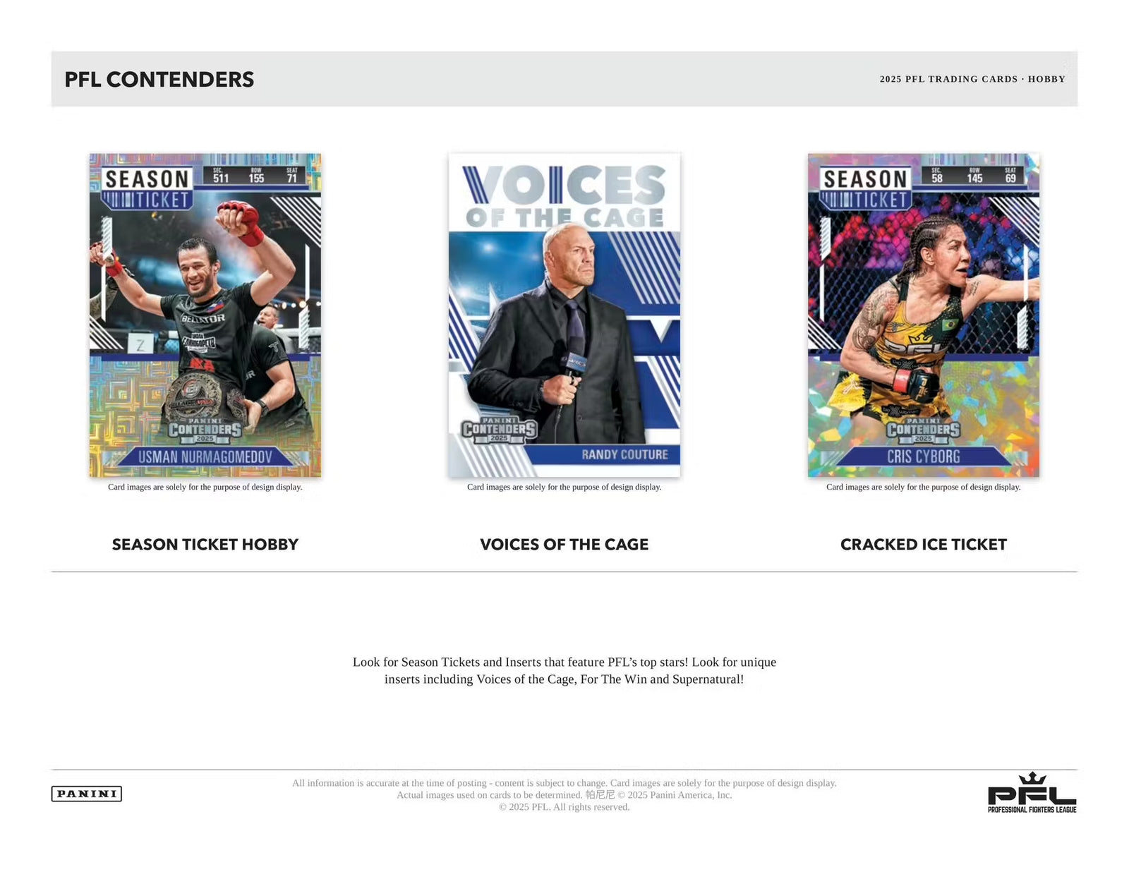 2025 Panini Contenders Professional Fighters League PFL Hobby Trading Cards