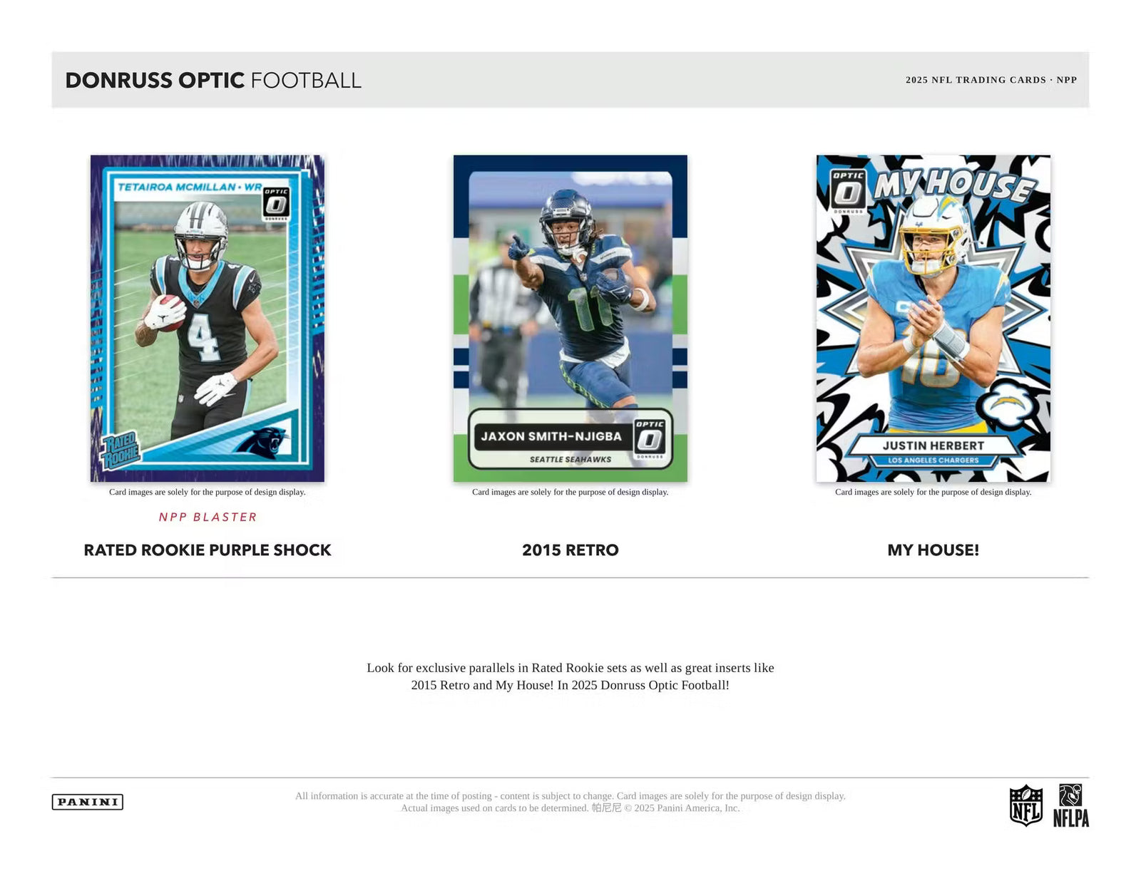 2025 Panini Donruss Optic Football Blaster Trading Cards Purple Shock LV