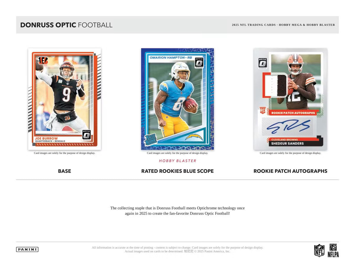 2025 Panini Donruss Optic Football Blaster Hobby Blue Scope Parallels Trading Cards