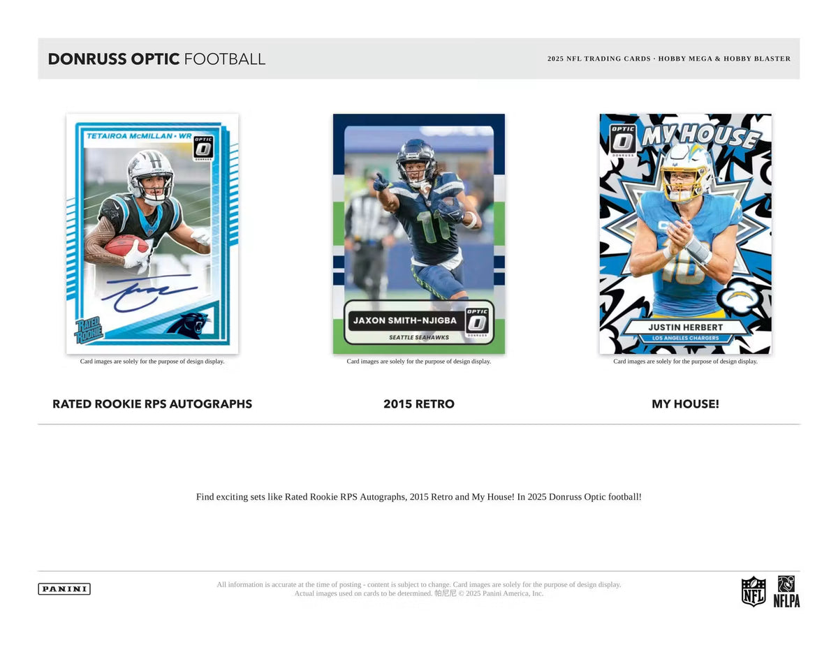 2025 Panini Donruss Optic Football Blaster Hobby Blue Scope Parallels Trading Cards