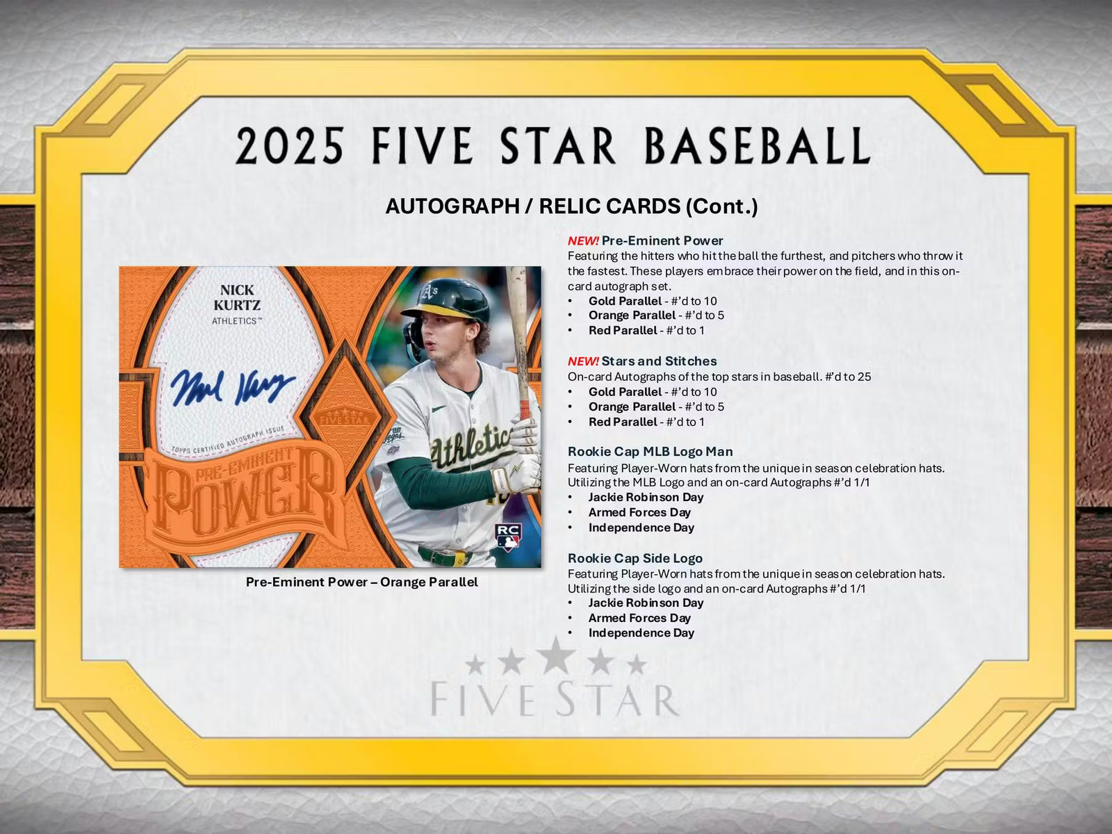 2025 Topps Five Star Baseball Hobby Trading Cards