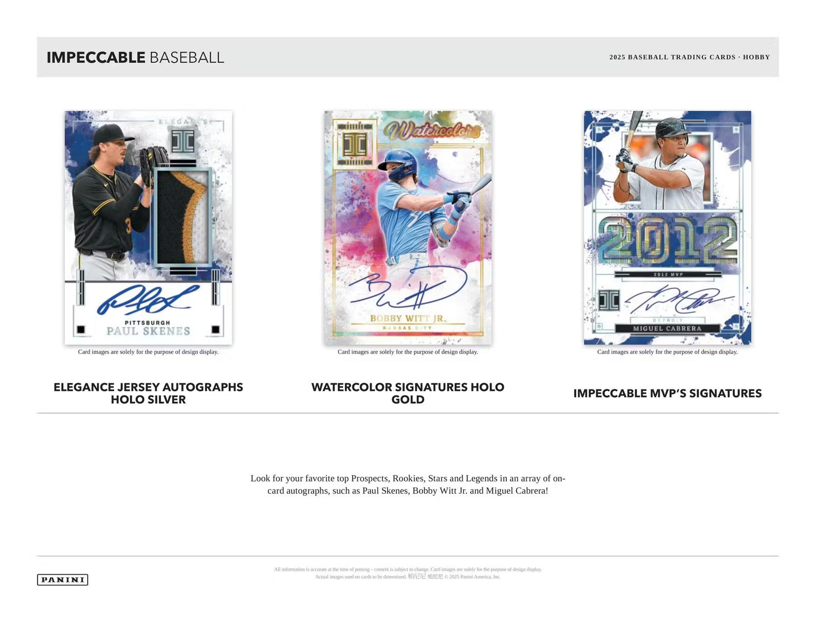 2025 Panini Impeccable Baseball Hobby Trading Cards