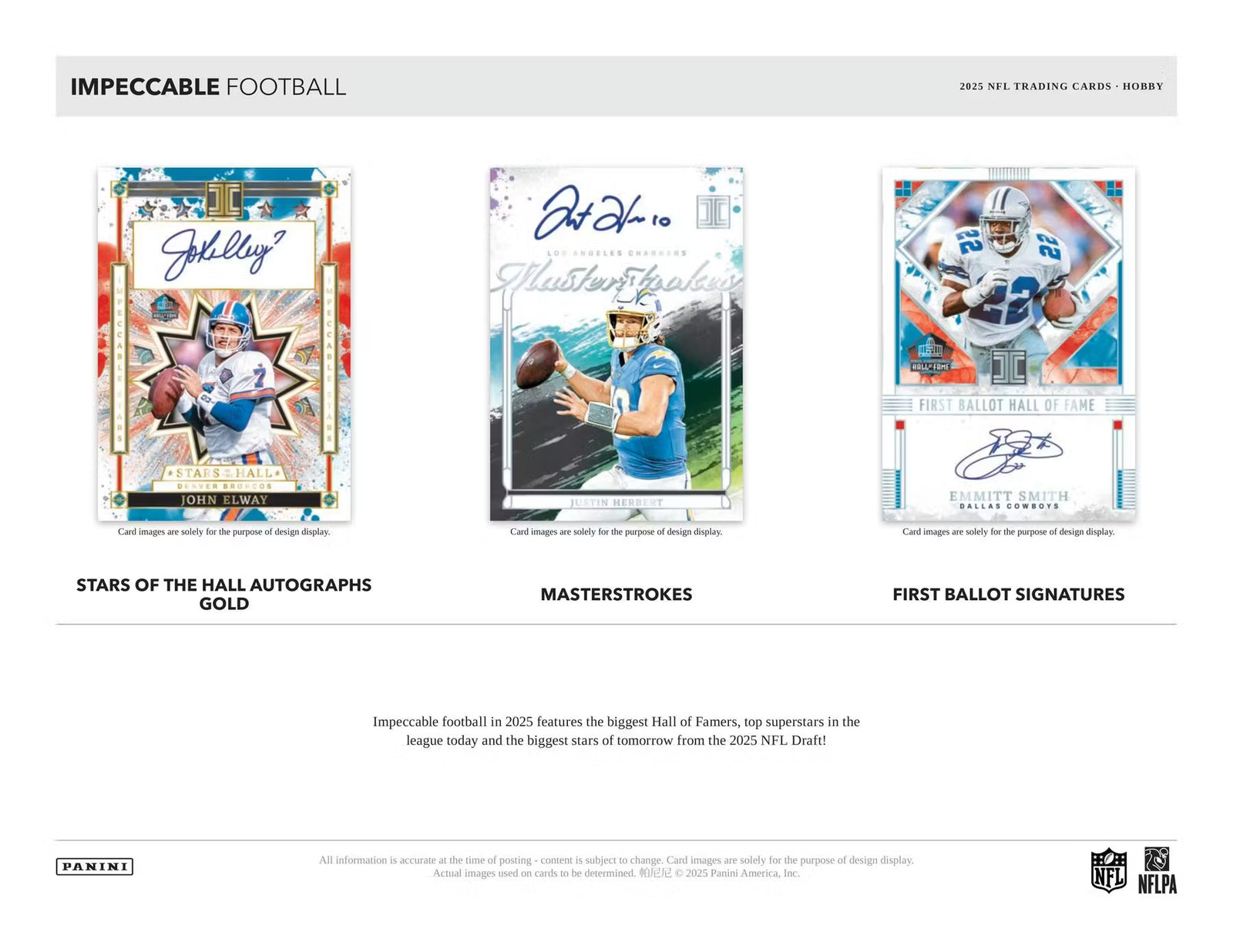 2025 Panini Impeccable Football Hobby Trading Cards
