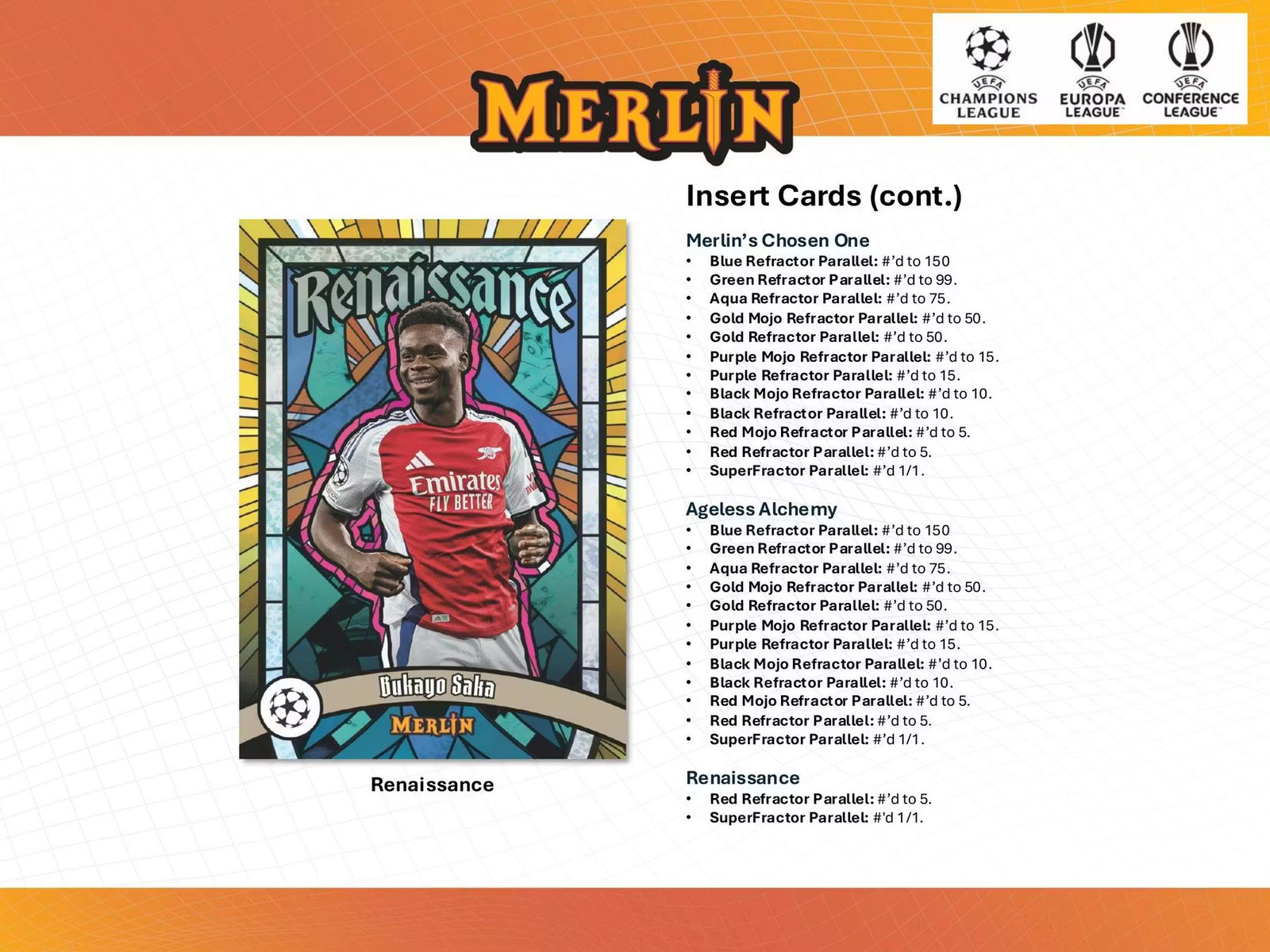2024-25 Topps Chrome Merlin Soccer UEFA Club Competition Breaker Delight Trading Cards LV