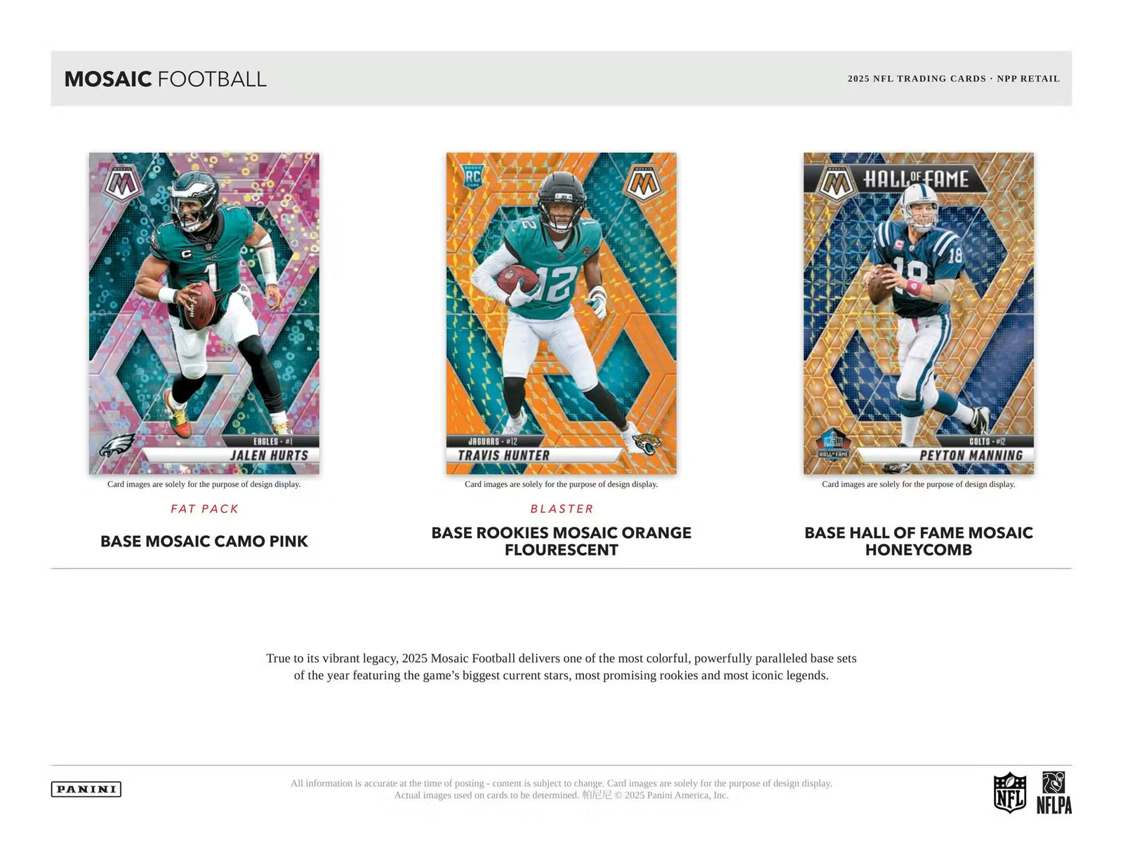 2025 Panini Mosaic Football Blaster Trading Cards LV