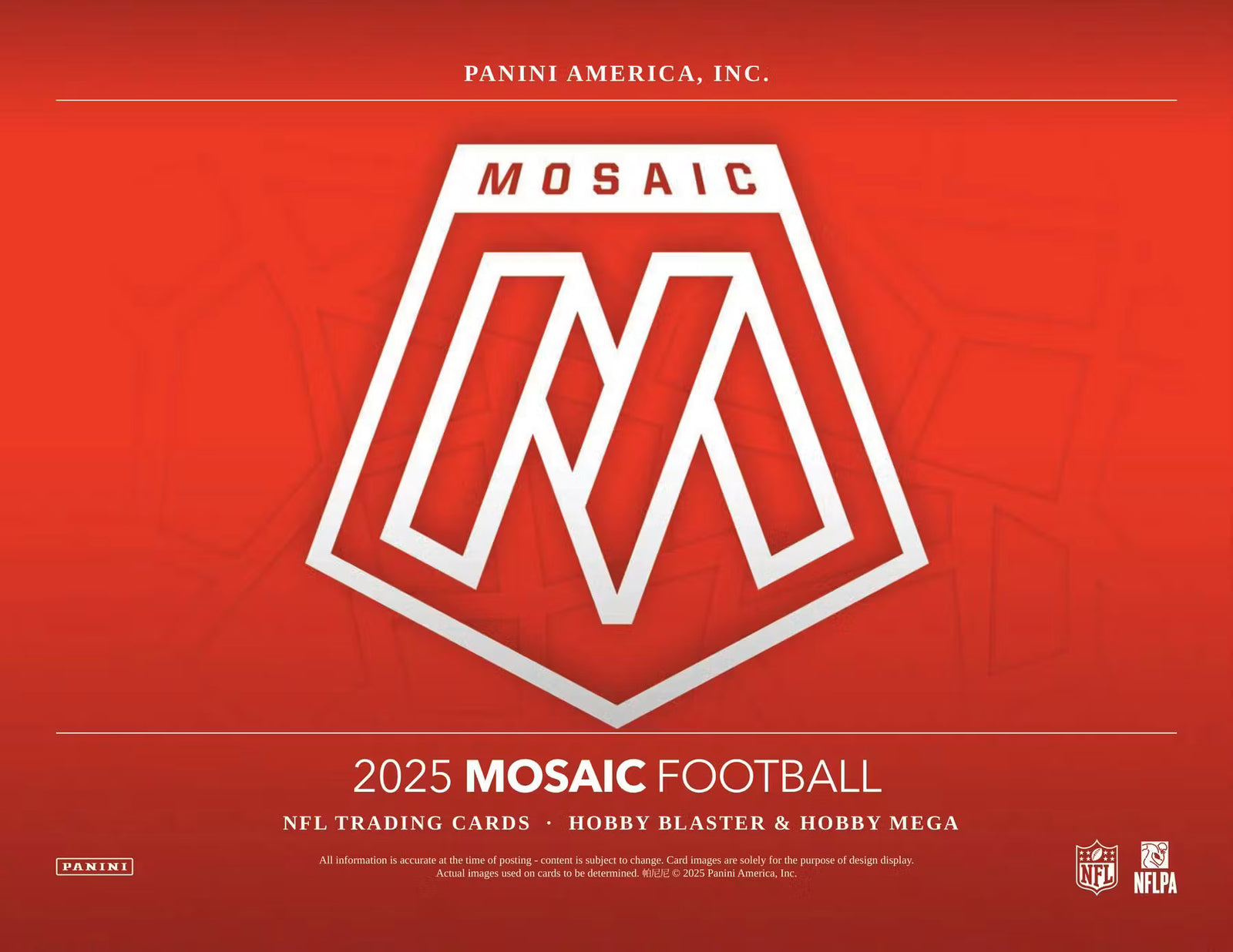 2025 Panini Mosaic Football Mega Hobby Camo Red Parallels Trading Cards