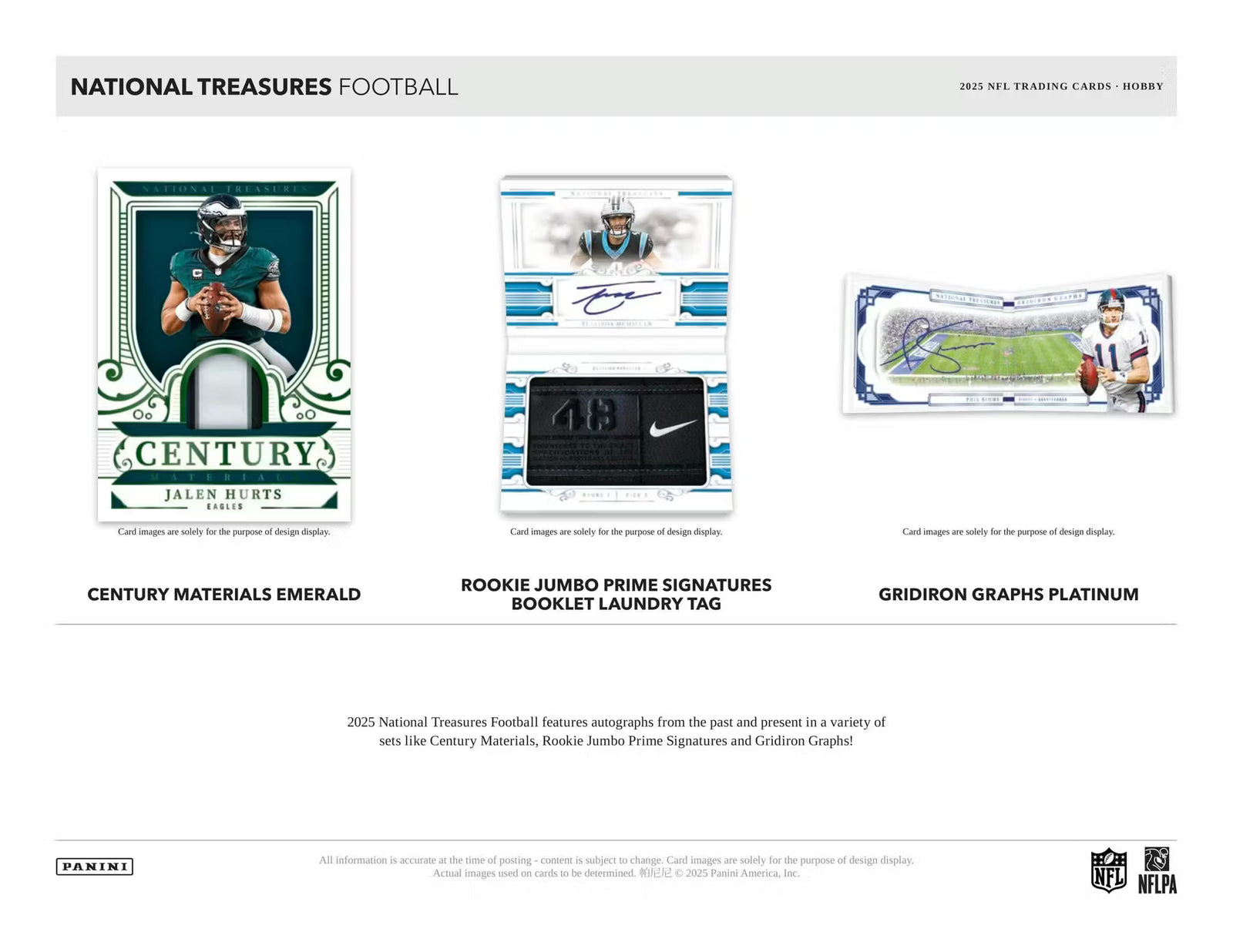 2025 Panini National Treasures Football Hobby Trading Cards LV