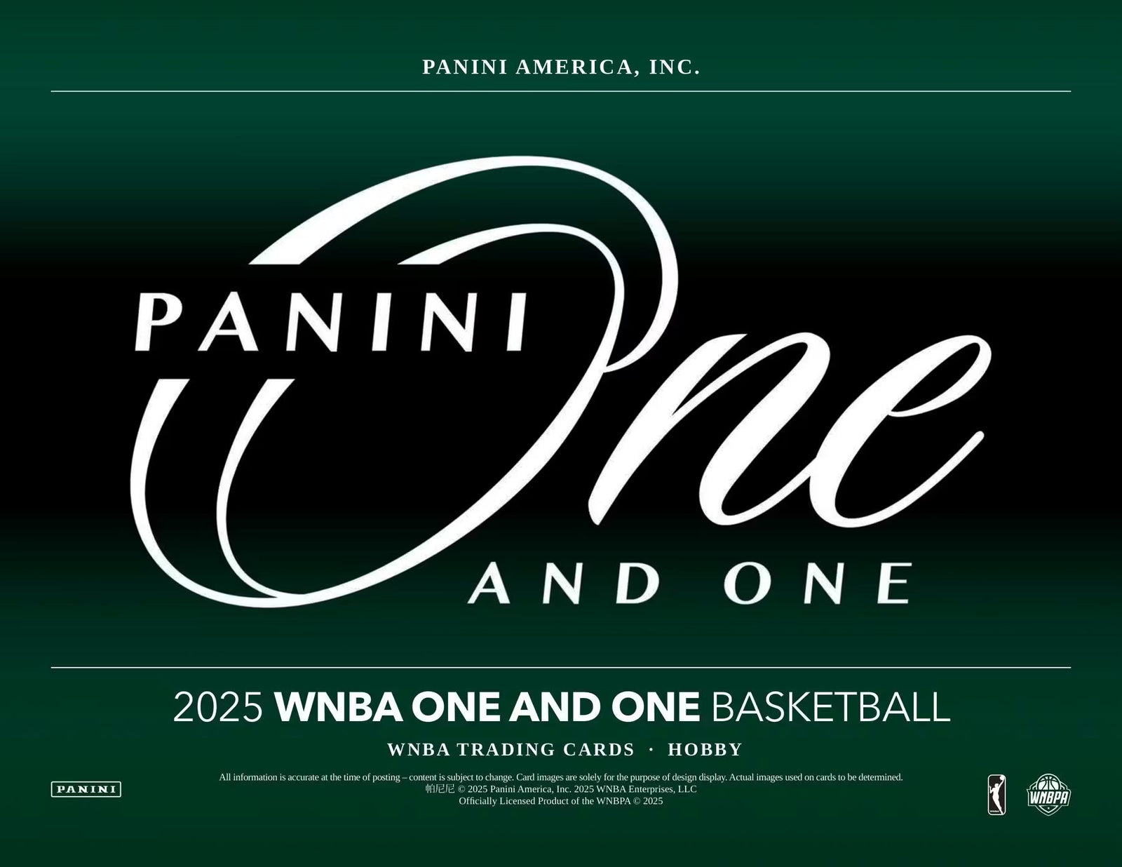 2025 Panini One and One WNBA Basketball Hobby Trading Cards