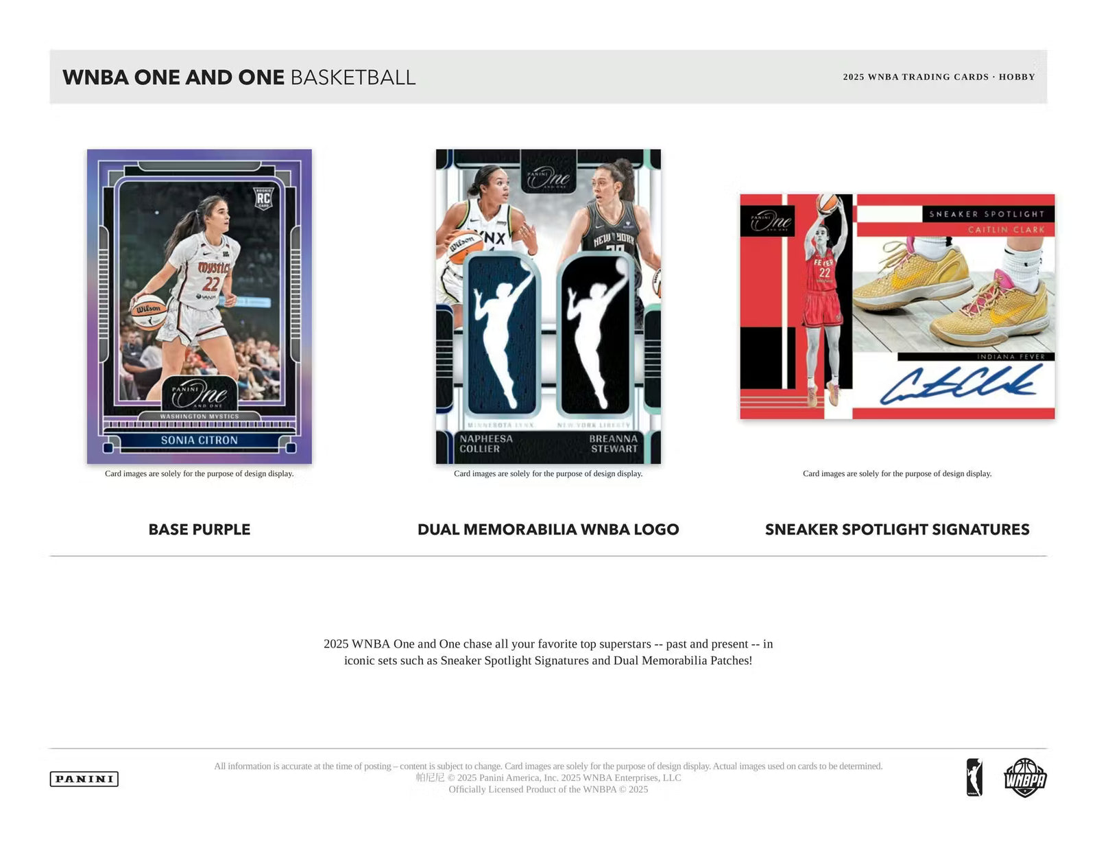 2025 Panini One and One WNBA Basketball Hobby Trading Cards