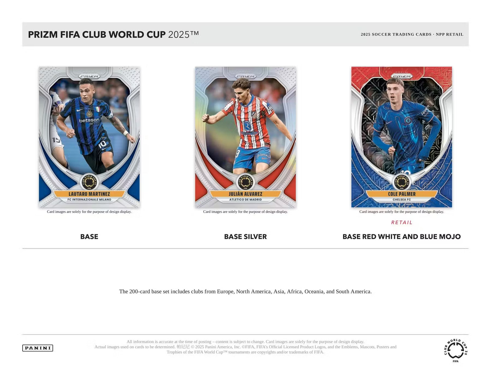 2025 Panini Prizm FIFA World Cup Soccer Mega Trading Cards