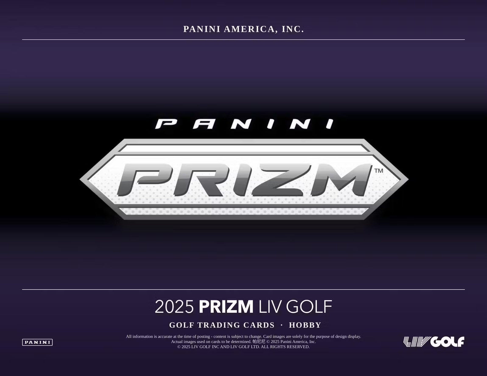 2025 Panini Prizm LIV Golf Hobby Trading Cards