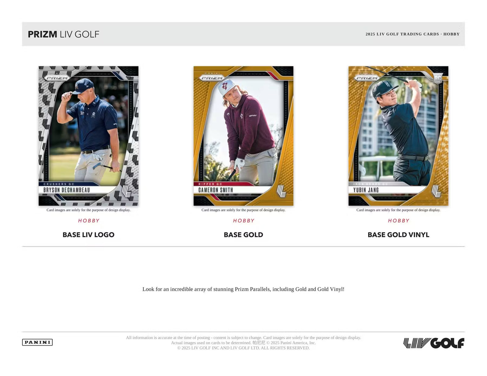 2025 Panini Prizm LIV Golf Hobby Trading Cards