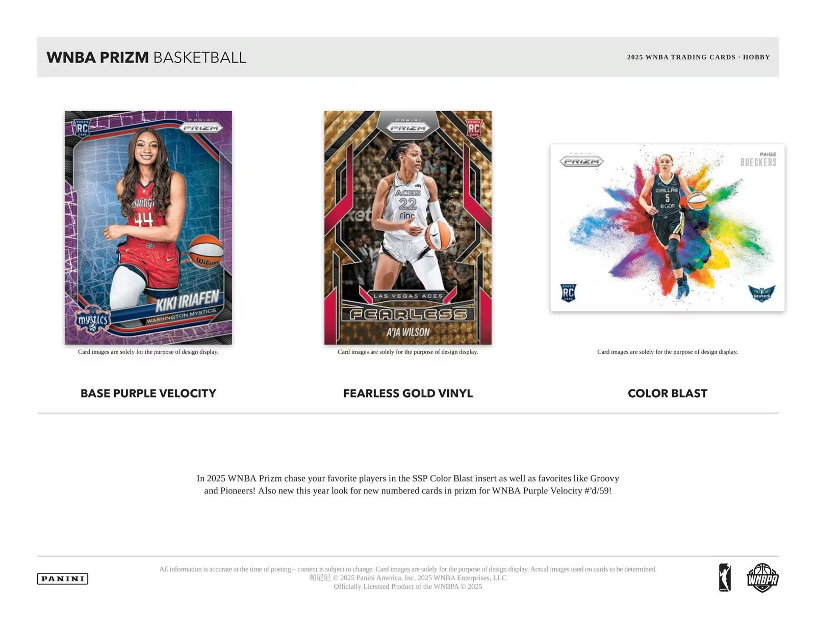 2025 Panini Prizm WNBA Hobby Trading Cards