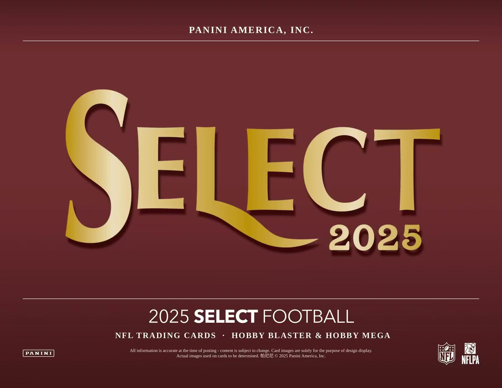 2025 Panini Select Football Hobby Mega Trading Cards LV