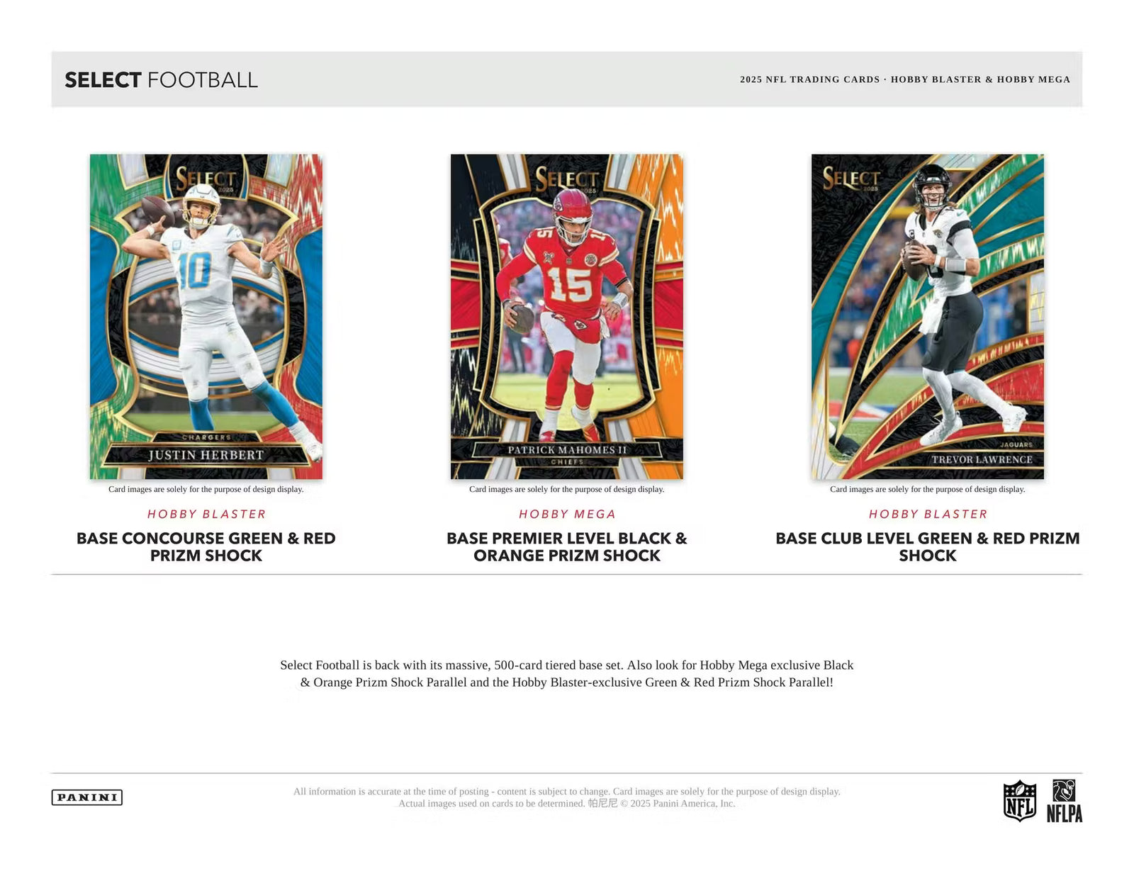 2025 Panini Select Football Hobby Mega Trading Cards LV