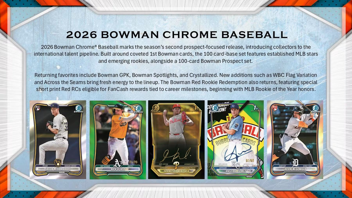 2026 Topps Bowman Chrome Baseball Delight Trading Cards
