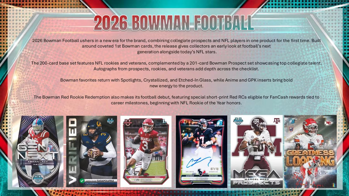 2026 Topps Bowman Football Blaster Trading Cards LV