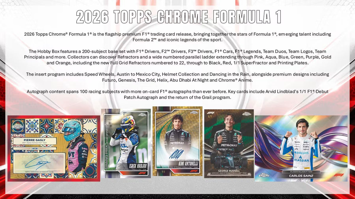 2026 Topps Chrome F1 Formula 1 Mega Trading Cards
