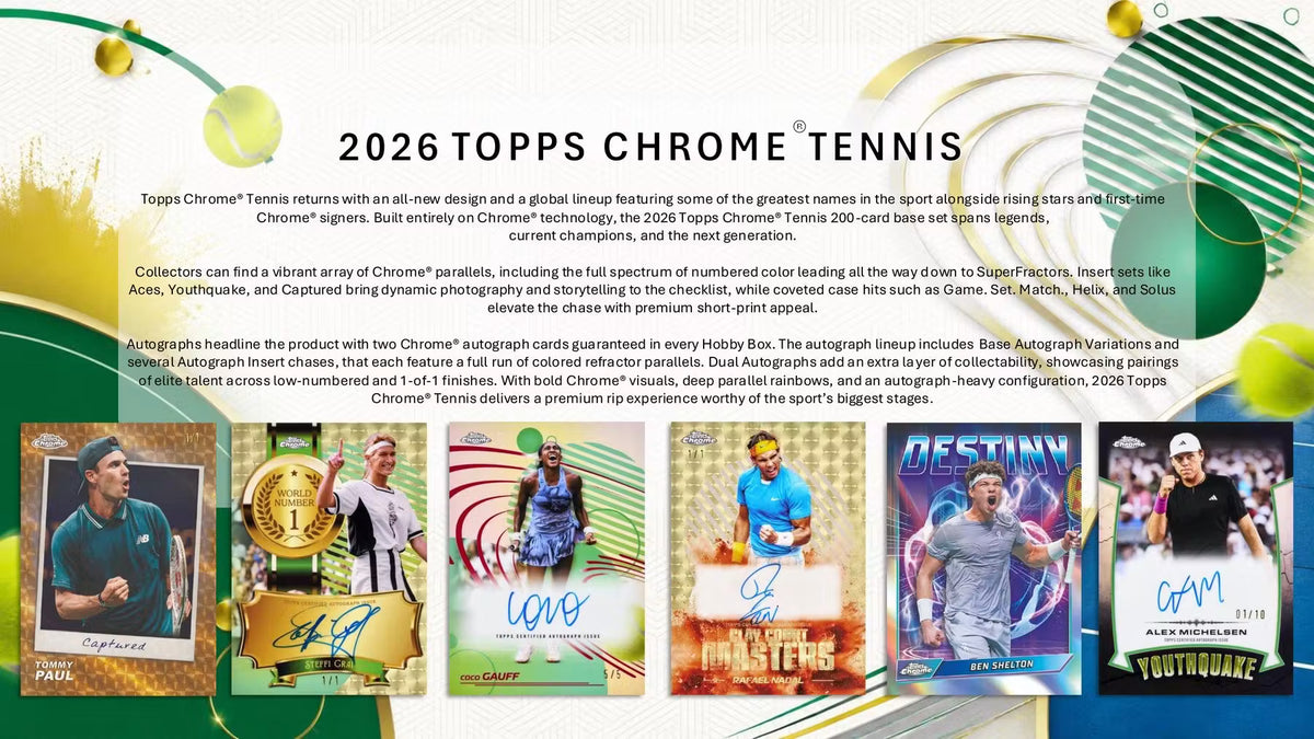 2026 Topps Chrome Tennis Delight Trading Cards LV