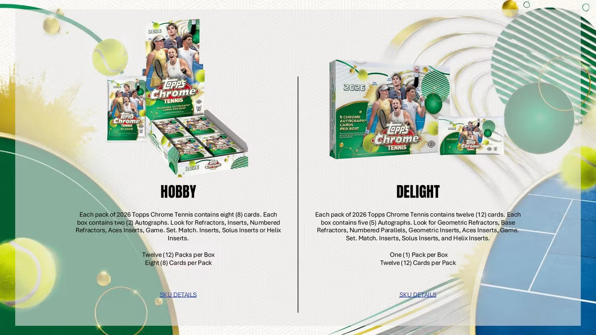 2026 Topps Chrome Tennis Delight Trading Cards LV