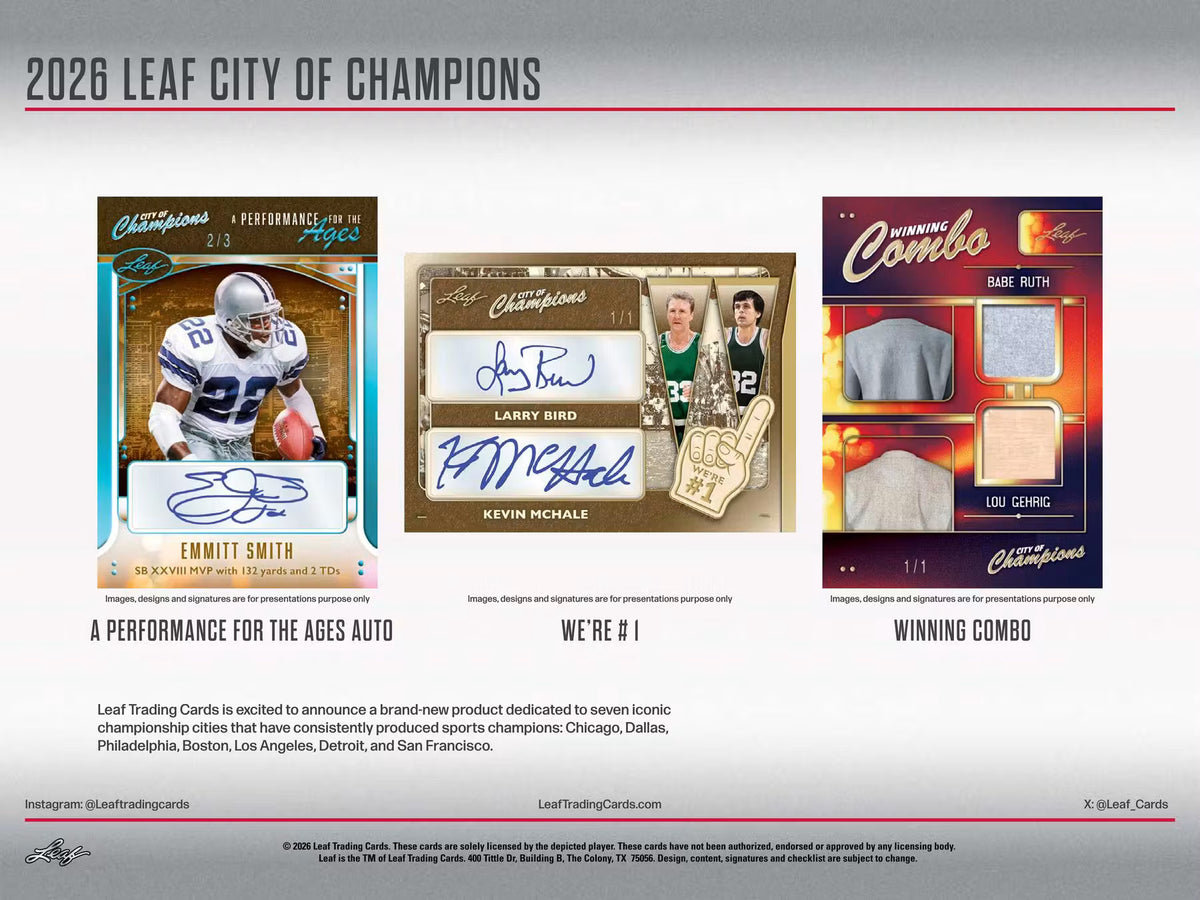 2026 Leaf City of Champions Hobby Trading Cards