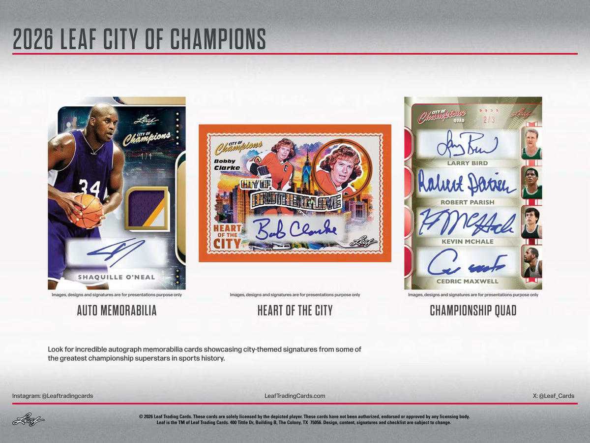 2026 Leaf City of Champions Hobby Trading Cards