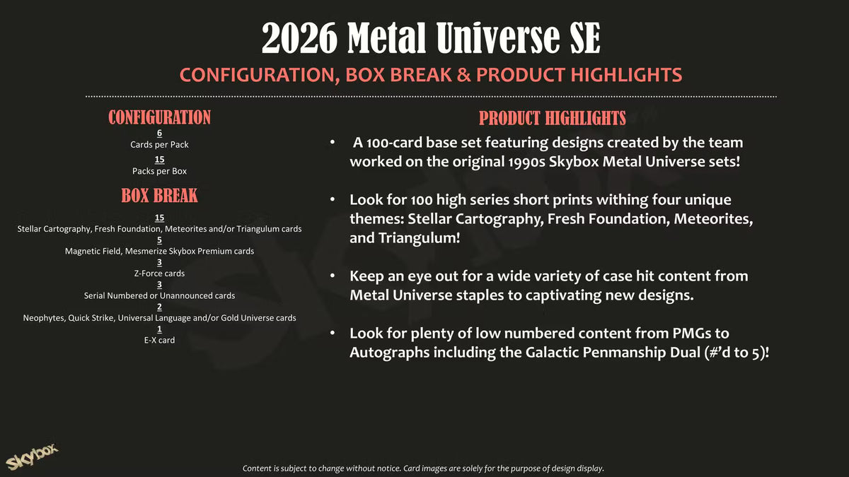 2026 Upper Deck Metal Universe SE Hobby Trading Cards LV