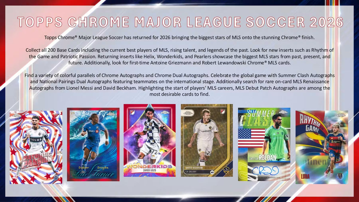 2026 Topps Chrome MLS Major League Soccer Hobby Trading Cards LV