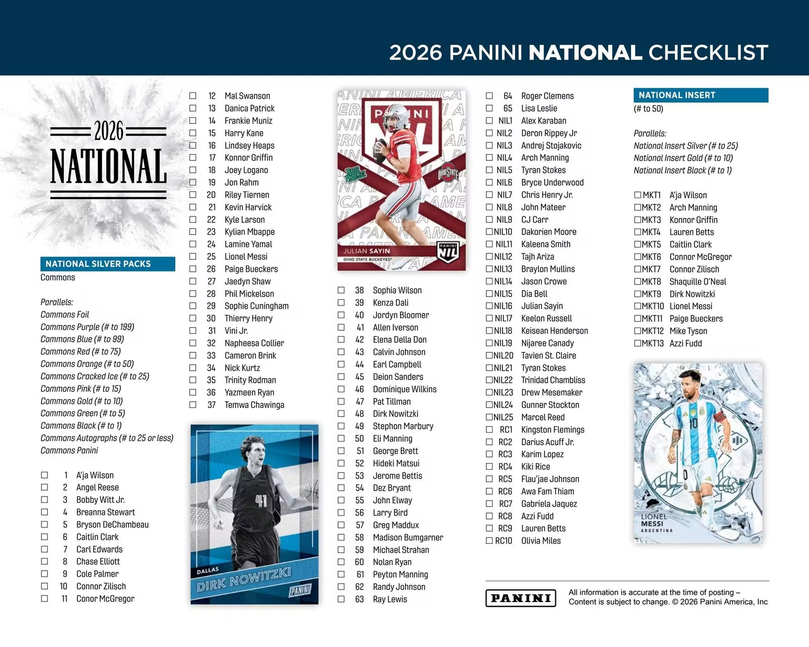 2026 Panini National VIP Gold Pack Trading Cards