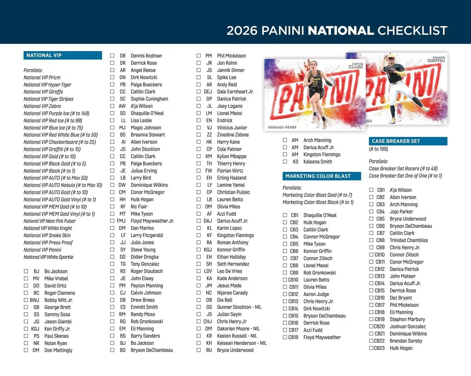 2026 Panini National VIP Gold Pack Trading Cards