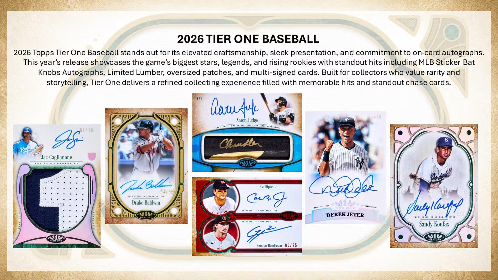 2026 Topps Tier One Baseball Hobby Trading Cards