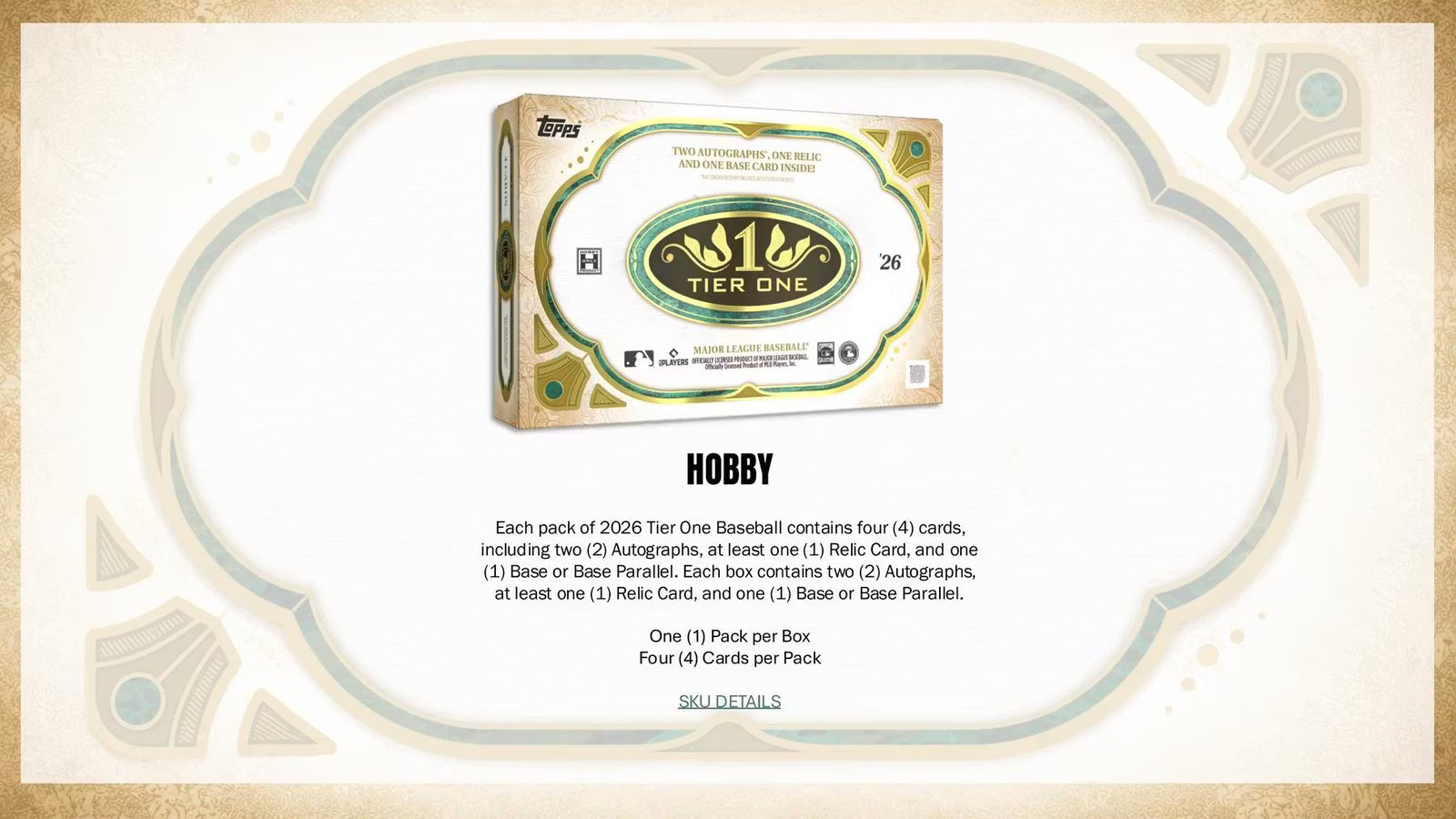 2026 Topps Tier One Baseball Hobby Trading Cards