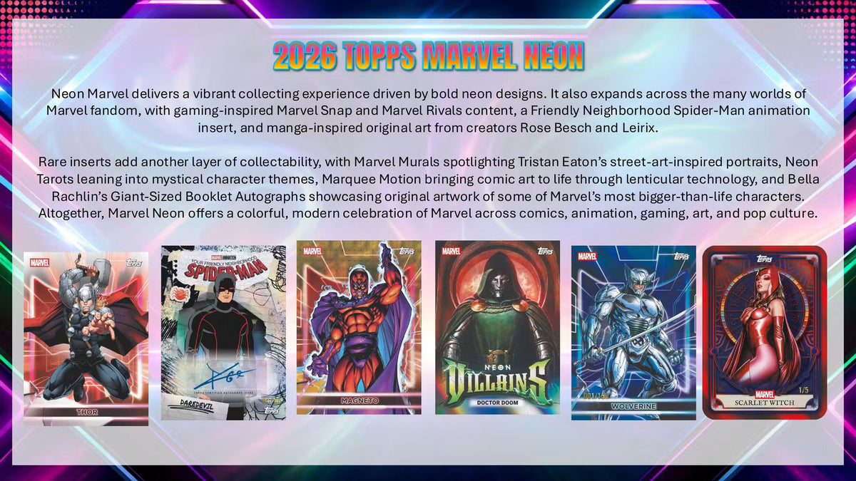 2026 Topps Marvel Neon Mega Trading Cards LV