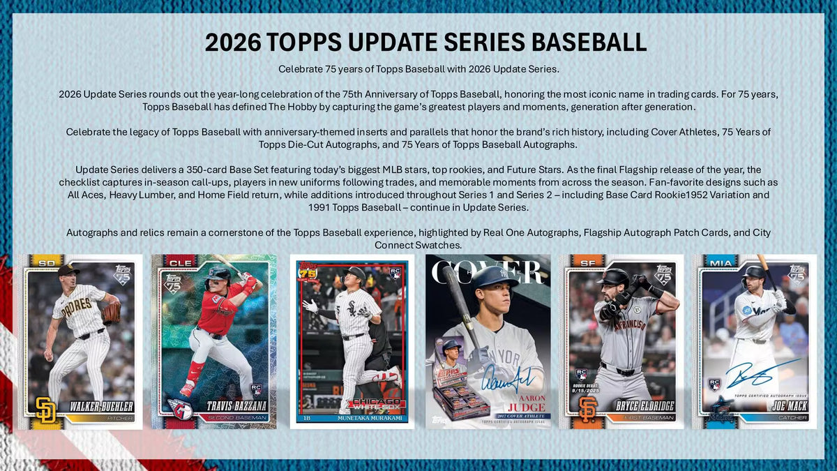 2026 Topps Update Series Baseball Hobby Trading Cards LV