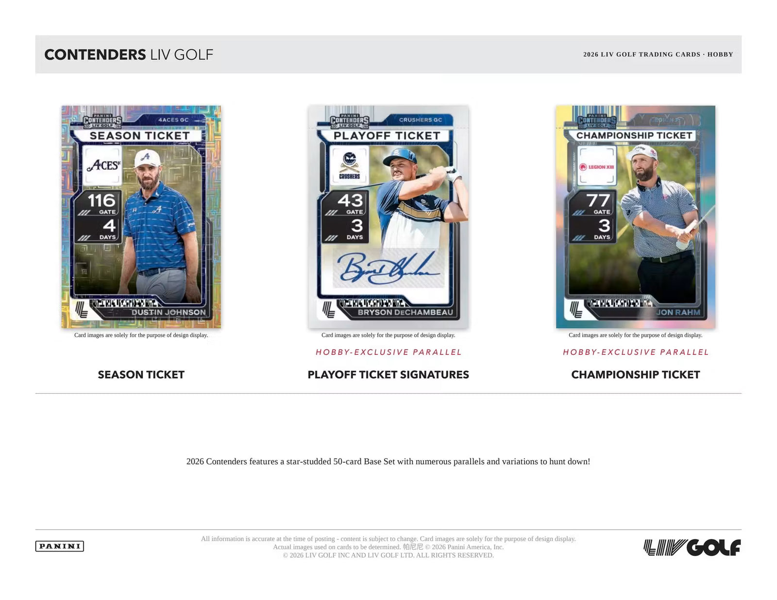 2026 Panini Contenders LIV Golf Hobby Trading Cards
