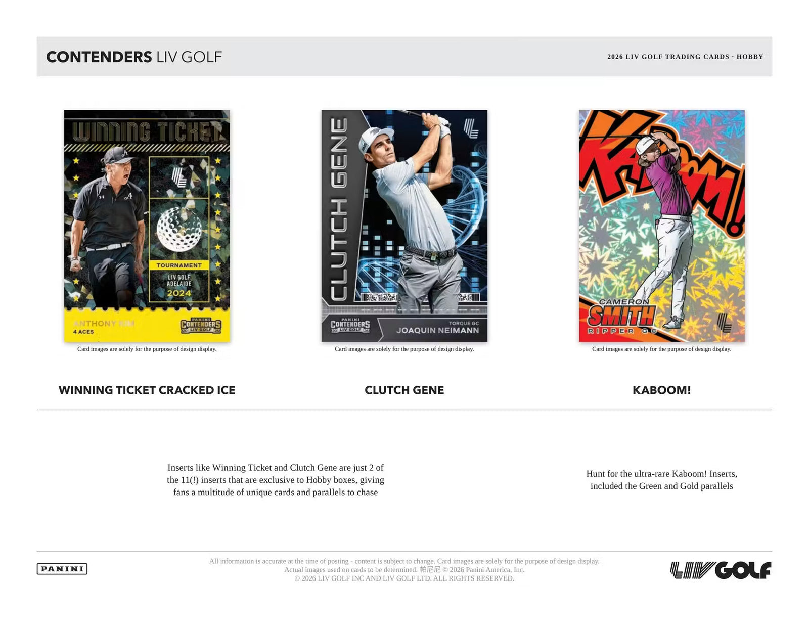 2026 Panini Contenders LIV Golf Hobby Trading Cards