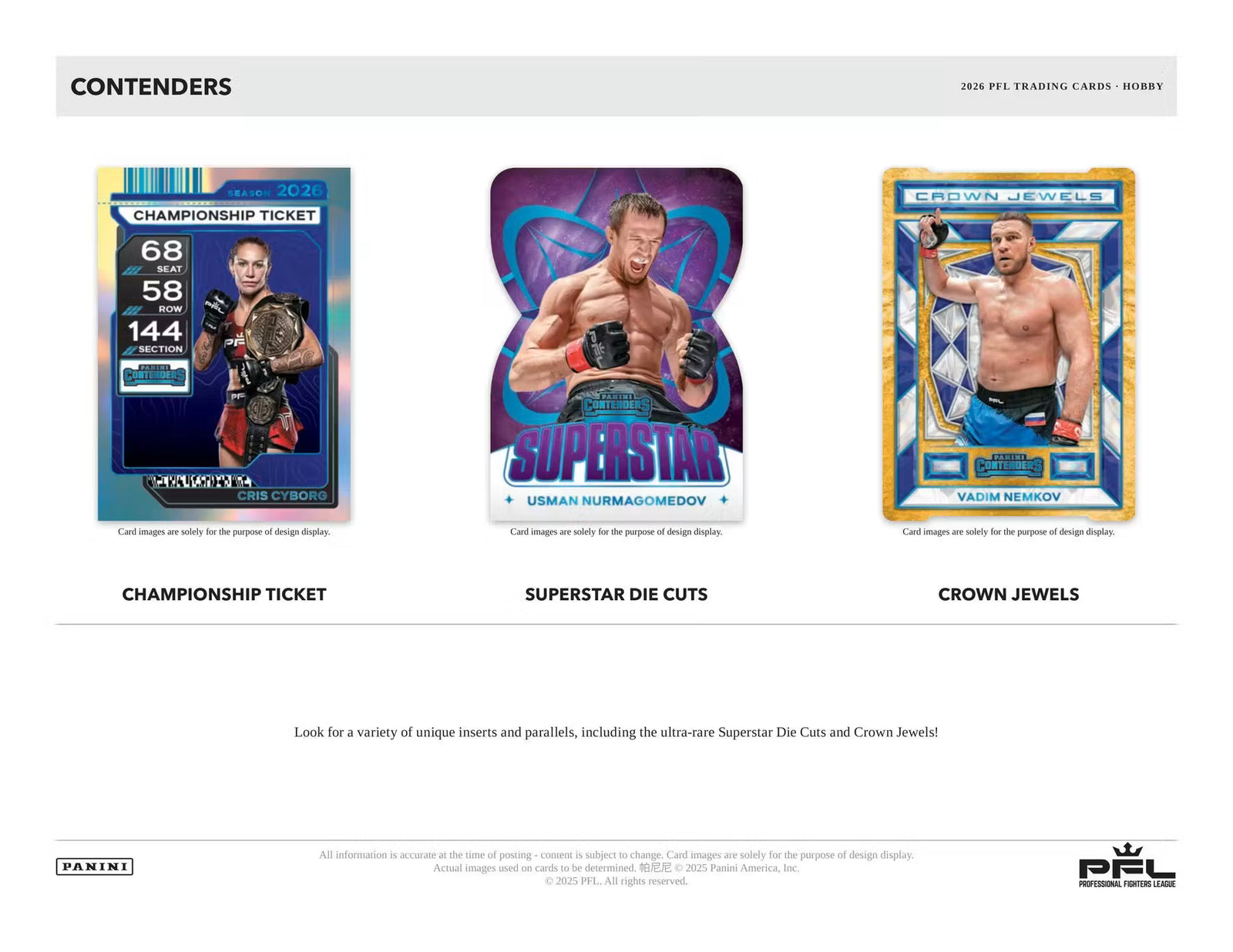 2026 Panini Contenders Professional Fighters League PFL Hobby Trading Cards