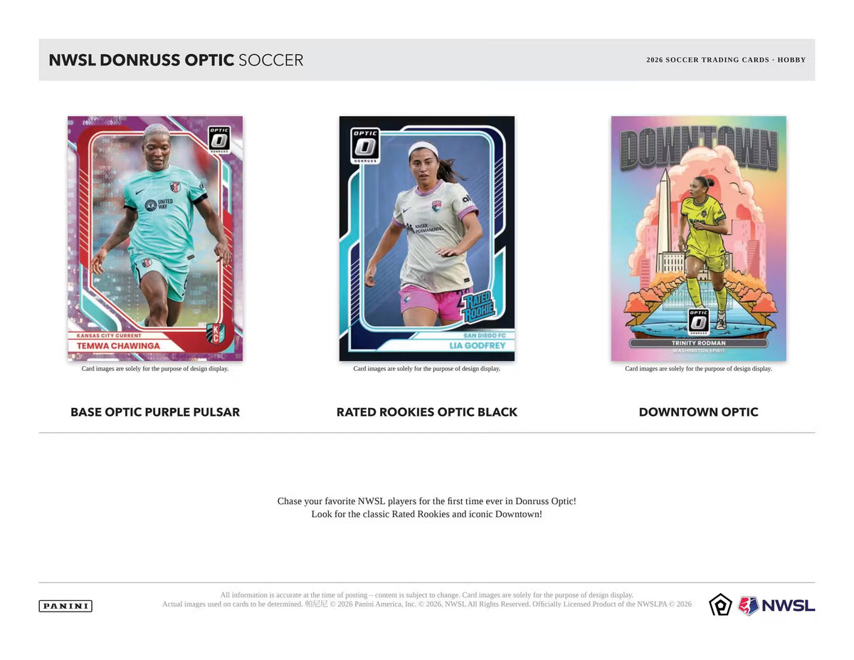 2026 Panini Donruss Optic NWSL Soccer Hobby Trading Cards